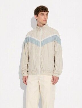 Original Use Men's Retro Track Windbreaker Jacket - Cream XS